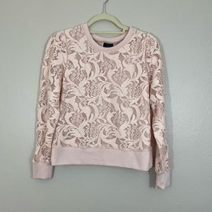 Pink lace sweatshirt!